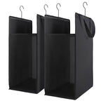 FENTEC Fentec Hanging Laundry Hamper, Hanging Laundry Basket, Slim Laundry Hamper Bag with Handles, Portable Hanging Closet Hamper, Mesh Heavy Duty Hanging Laundry Bag (Black,2 Pack) - color: Black, size: 2 Pack-One section