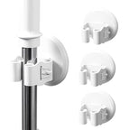 Anti-Slip Broom Holder, Damage-Free Wall Mount Organizer, No Drilling Space-Saving Storage Rack for Mops, Brooms, Umbrellas and Tools
