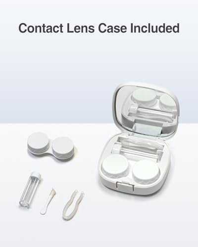 Luxtude Contact Lens Case, Glasses and Contact Case 2 in 1, Hard Shell Travel Contacts Cases with Mirror, Double Eyeglass Cases (Black) - color: Black-New Version