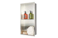 Stainless Steel no Tile Needed Metal Niche,Double Shelves，Stainless Steel Finished Shower Insert Wall Niche(Brush, 24 * 12 in) - color: Brush, size: 24 * 12 in