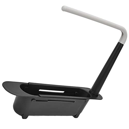 Zerodis Telescopic Sink Storage Rack, Telescopic 2in1 Sink Expandable Storage Drain Basket Towel Rack Under Sink Organizers Telescopic Sponge Soap Holder for Kitchen Sink (Black) - color: Black