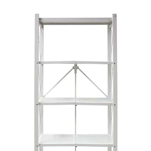 Origami 6-Tier Metal Storage Shelves with Durable Steel Frame and Easy Assembly for Home, Kitchen, and Garage Shelving, White