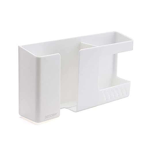 Strong Adhesive Wall Mount Phone Holder D3 Punch-Free Bedside Phone Shelf with Charging Port, Sticky Remote Control Storage Box, Bathroom & Kitchen Wall Organizer (2 Pack-White) - color: 2 Pack-W