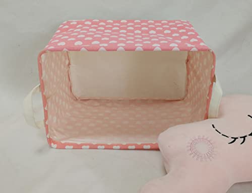 MAIZMZ Girls Storage Basket Pink Valentine's Day Gifts Basket Waterproof Organizer Nursery Bins Toy Box for Organizing Home/Dorm/Kitchen/Pet/Office/Closet/Shelf/Room Decor - color: Pink heart
