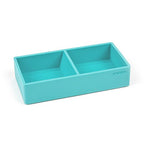 Poppin Softie This + That Tray, 2 Compartments, Silicone, 3 x 6.25 x 1.5, Aqua - color: Aqua, size: 6.3" x 3" x 1.5"