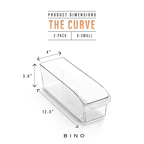 BINO | Plastic Storage Bins, Small | THE CURVE COLLECTION | Multi-Use Organizer Bins | Storage Containers Kitchen, Pantry and Home Organization | Fridge Organizers | Pantry Organization and Storage - size: X-Small