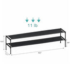 HITHIM 2 Tier Long Shoe Rack for Closet, Screw Fastened Plastic Connector Shoe Storage Organizer, Non-Woven Fabric Metal Shoe Shelf, Holds 18-21 Pairs for Front Door Entrance, 48.5"x12.1"x17.8"