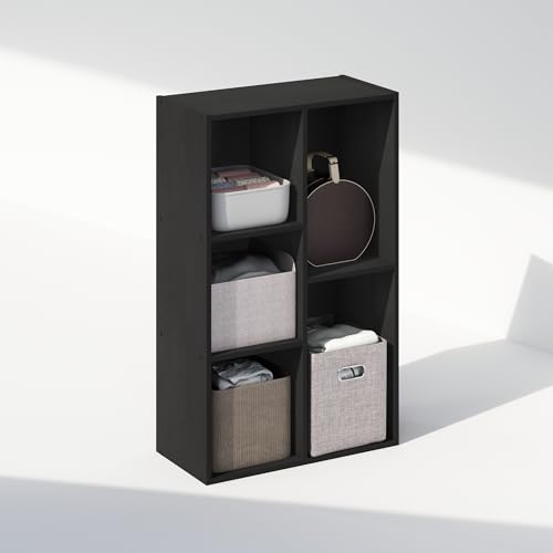 Furinno Reed Closet Organizers and Storage, 5-Cube Reversible Closet Shelves, Closet Organization Shelf, 9.4 x 19.5 x 31.5, for Bedroom, Closet, Blackwood - color: Blackwood, size: 5-Cube