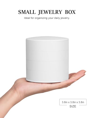 Jewelry Organizer, Small Jewelry Storage Box Earring Holder for Women, 5-Layer Rotating Travel Jewelry Tray Case with Lid - color: Black