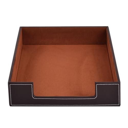Leather Letter Tray, Office Supplies Desk Organizer for Mail Paper Files Magazines Jewelry Cosmetics,Luxury Letter Holder&Multipurpos Stackable Office Desktop Storage Box,Coffee - color: Coffee