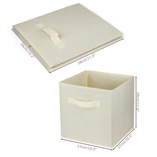 2 Pcs Storage Cubes, 10.5 Inch Collapsible Storage Bins, Fabric Foldable Bins for Organization, Durable Storage Bins for Closet, Shelves, Offices (Beige) - color: Beige