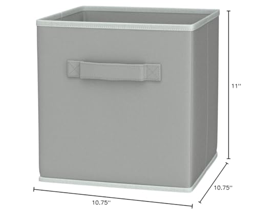 Simple Houseware Foldable Cube Storage Bins, 11-Inch Gray, 6-Pack Fabric Cubes Organizer for Closet or Shelves - color: Gray