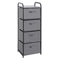 MAX Houser 4 Drawer Fabric Dresser Tall Storage Tower, Dresser Chest with Wood Top, Vertical Nightstand Side Organizer Unit with Metal Frame for Closets Bedroom Nursery Room Hallway(Leaden) - color: Grey3