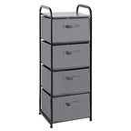 MAX Houser 4 Drawer Fabric Dresser Tall Storage Tower, Dresser Chest with Wood Top, Vertical Nightstand Side Organizer Unit with Metal Frame for Closets Bedroom Nursery Room Hallway(Leaden) - color: Grey3