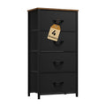 DWVO Dresser with 4 Drawers - Fabric Storage Tower, Organizer Unit for Room, Living Room, Hallway, Closets - color: Black and Rustic Brown, style: 4-Drawer