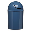 Umbra 1.25 Gallon Mini Waste Can with Removable Swing-Top Lid - Small Garbage Bin for Kitchen, Bathroom, Bedroom, Office - Compact Trash Can Fit Under Tables & Counters - Blue - color: Blue