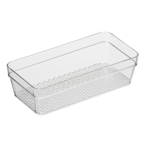 Oggi Clear Drawer Organizer - 3" X 6.25"- Ideal for Organizing Kitchen Drawers, Office, Desk, Silverware, Kitchen Utensils, Cosmetics and Bathrooms - size: 3" by 6"