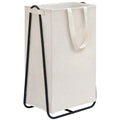 STORAGE MANIAC Laundry Hamper with Metal Rack, Large Laundry Basket with Triangle Frame, Collapsible Dirty Clothes Hamper with Handles for Dorm, College, Small Space, Closet, Bedroom, Beige - color: Beige