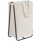 STORAGE MANIAC Laundry Hamper with Metal Rack, Large Laundry Basket with Triangle Frame, Collapsible Dirty Clothes Hamper with Handles for Dorm, College, Small Space, Closet, Bedroom, Beige - color: Beige