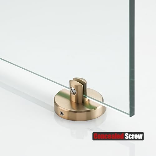 JQK Bathroom Glass Shelf, Tempered Glass Shower Storage 12 by 5 inches, 304 Stainless Steel Champagne Bronze Wall Mount, TGS101L12-CB - color: Champagne Bronze, size: 12 Inch (1 Pack)