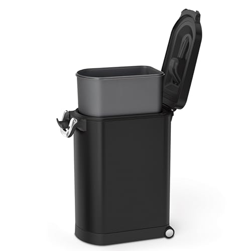 simplehuman 30 Liter, 32 lb / 14.5 kg Large Pet Food Storage Container for Dog Food, Cat Food, and Bird Feed, Matte Black - color: Matte Black, size: Large