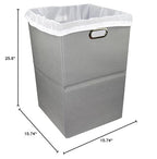 Extra Large Laundry Hamper with Laundry Bag, Foldable Clothes Basket with Metal Handles & Moisture-Resistant Base, Premium Durable Fabric for Bathroom, Dorm, and Family (Gray) - color: Gray