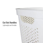 Mind Reader 60L Slim Laundry Hamper, Clothes Basket, Lid, Ventilated, Plastic, Set of 2, White - color: White, size: 2-Pack