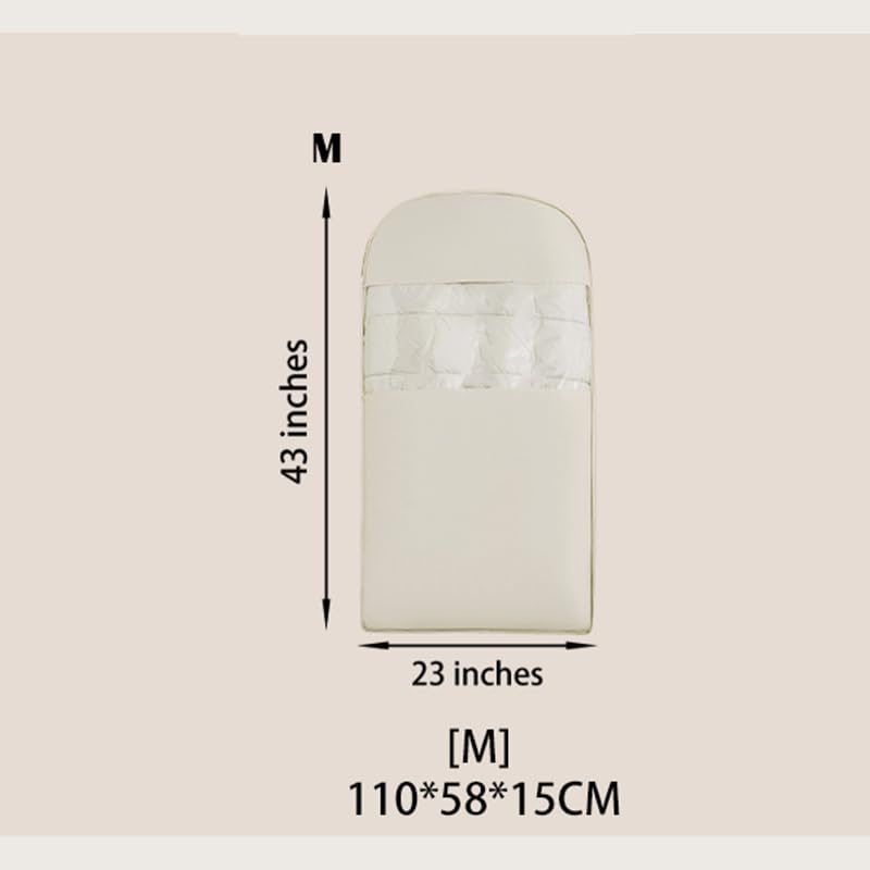 Space Saving Hanging Garment Bag with Self Compression Zipper - Organizer for Closet(Beige,M) - color: Beige, size: M