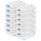 Sterilite 12-Pack Latching Box, Under Bed Storage Bins with Lids, Clear Plastic, 32 Quart - Heavy-Duty Organizing Containers for Closet, Bathroom, and Office - size: 32 Quart, style: 12 Pack