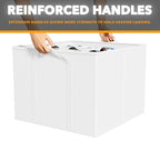SpaceAid Shoe Organizer for Closet, 2 Pack Foldable Shoe Storage Containers Baskets Boxes Bins w/Adjustable Dividers, Fits 16-32 Pairs, White - color: White