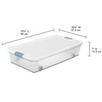 Sterilite 8-Pack Latching Box, Under Bed Storage Bins with Lids, Clear Plastic, 56 Quart - Heavy-Duty Organizing Containers for Closet, Bathroom, and Office - size: 56 Quart, style: 8 Pack