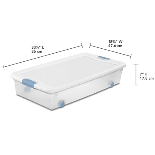 Sterilite 8-Pack Latching Box, Under Bed Storage Bins with Lids, Clear Plastic, 56 Quart - Heavy-Duty Organizing Containers for Closet, Bathroom, and Office - size: 56 Quart, style: 8 Pack