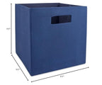 DII Poly-Cube Storage Collection Hard Sided, Collapsible Solid, Small, Nautical Blue - color: Nautical Blue, size: Small Square, 11x11x11"