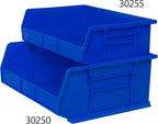 Akro-Mils 30250 AkroBins Plastic Storage Bins, Space-Saving Stackable Bins for Garage, Pantry, Craft Organization, 15" x 16" x 7", Blue, 6-Pack - color: Blue