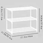 3-Tier Small Shoe Rack, Metal Stackable Kids Shoe Shelf Storage Zapateras Organizer,Narrow Shoe Rack Sturdy for Closet Hallway Entryway Living Room Bedroom (White) - size: 3-White