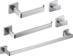5 Pieces Brushed Nickel Bathroom Hardware Set Include 24inch Towel Bar,2pcsTowel Hooks,Toilet Paper Holder Square SUS304 Stainless Steel Bathroom Accessories Set Heavy Duty Wall Mounted - color: Round Brushed, size: 24" 5pcs