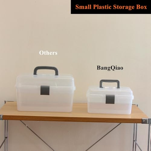 BangQiao Multipurpose Plastic Storage Container Box with Handle and Latch Lock, Clear Gray - color: clear/gray