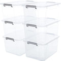 ITYLIFE CITYLIFE Citylife 6 Packs 44.4 QT Plastic Storage Bins with Lids Large Stackable Storage Containers for Organizing Clear Storage Box for Garage, Closet, Classroom, Kitchen - size: 44.4 Qt. - 6 Packs