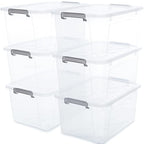 ITYLIFE CITYLIFE Citylife 6 Packs 44.4 QT Plastic Storage Bins with Lids Large Stackable Storage Containers for Organizing Clear Storage Box for Garage, Closet, Classroom, Kitchen - size: 44.4 Qt. - 6 Packs