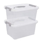 Saedy Clear Plastic Storage Bins/Containers, Multi-purpose Storage Box 6 Quart, Set of 2 - color: Grey