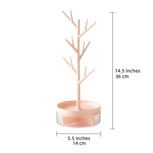 1Pc Branch Jewelry Box, Rotating Rack, Jewelry Storage Box - color: white