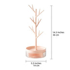 1Pc Branch Jewelry Box, Rotating Rack, Jewelry Storage Box - color: pink