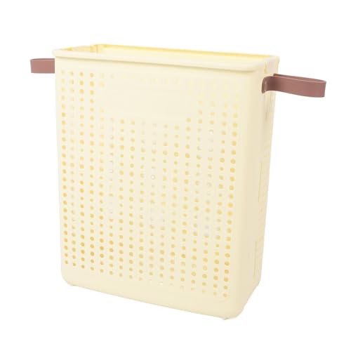 JTLB Slim Laundry Basket Foldable Space Saving Sturdy PP Plastic Narrow Clothes Hamper for Bathroom Corner Cream White (No Wheels) - color: No Wheels
