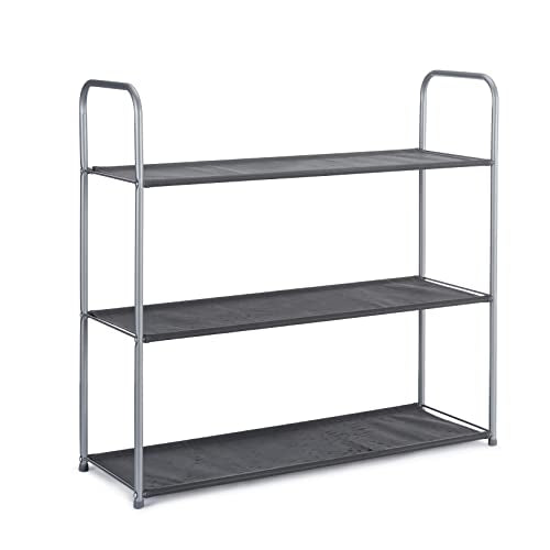 Amazon Basics Freestanding Closet Organizer with Fabric Bins, Drawers and 3 Shelves, Easy to Assemble, Grey, 32.7" x 12.2" x 31"
