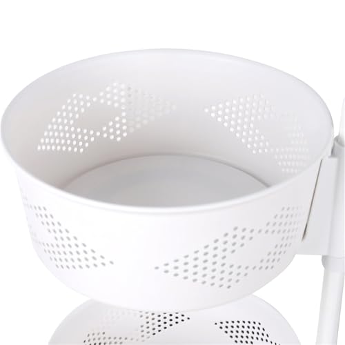 4 Tier Kitchen Storage Rack, Rotating Storage Shelf with Lockable Casters Multi-Layer Kitchen Storage Shelf Vegetable Rotating Shelf Organizer Stackable Storage Shelf Round Storage Car - size: 4 Tier