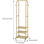 Kaitiemoo Heavy Duty Clothing Rack with Wheels,Modern Garment Rack with 3 Metal Shelves, 71.8Inches Display Rack for Hanging Clothes, Hanging Rod for Small Space,Gold - color: Gold