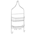 Bath Bliss Design Chrome, Resistant, 2 Tier Contoured Caddy, Over The Shower Head, Rust Proof, Bathroom Organizer with Hooks for Hanging Razor, Sponge, Shampoo Holder (Model: 4662)