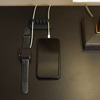 Desktop Cable Organizer, Weighted, Eco-Friendly Silicone, No Bad Smell, Bundled with 4 Reusable Cable Ties (Black) - color: Black, Small