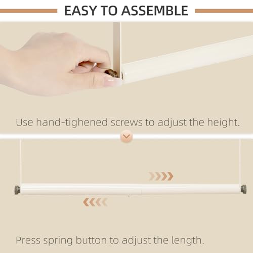 STORAGE MANIAC Adjustable Closet Rod Extender - Heavy Duty Space-Saving Clothes Hanging Bar, 1 Pack White - style: 1 Pack White