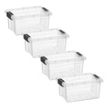 Superio Clear Storage Bins with Lids, Stackable Storage Box with Latches and Handles, Extra Small, 4 Pack 1.75 Quart - size: 1.85 Qt, style: 4 Pack